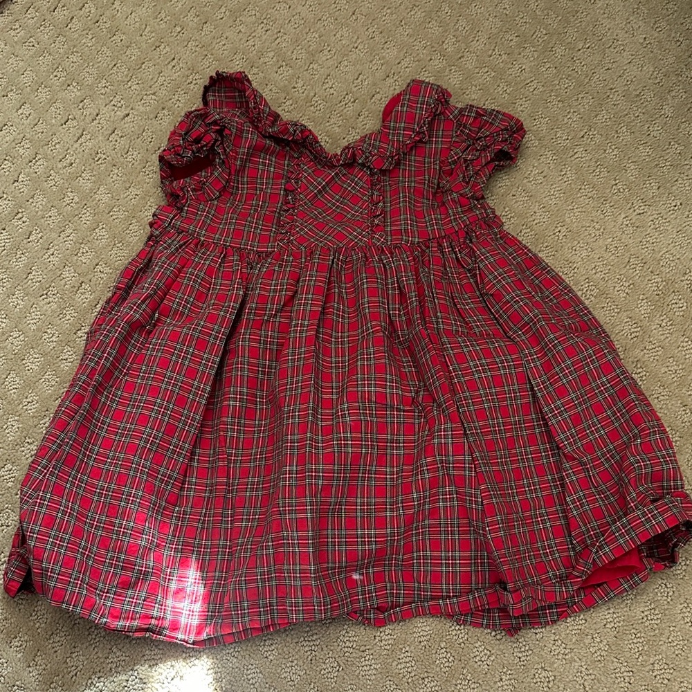 Rachel Riley - Red and Green plaid dress (18 M)